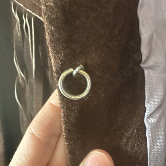 Vintage Suede Leather Fringe Jacket Made In Mexico Sz42 - Picture 9 of 11